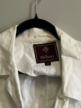 Vintage Mulberry England Linen Utility Jacket